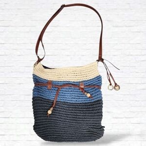 Lucky Brand Horizontal Stripe Paper Beach Tote Bag